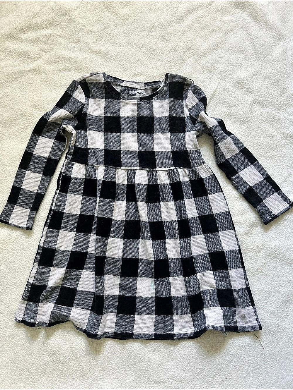 Old Navy Printed Long-Sleeve Waffle Knit Dress for Toddler Girls 5T